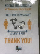 sign Social Distancing at Wisconsin State Parks
Keep one cow apart